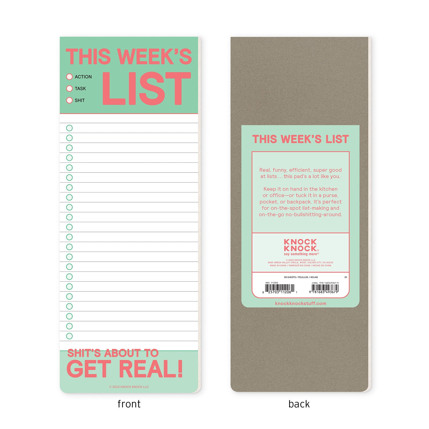 This Week’s List Make-a-List Pad