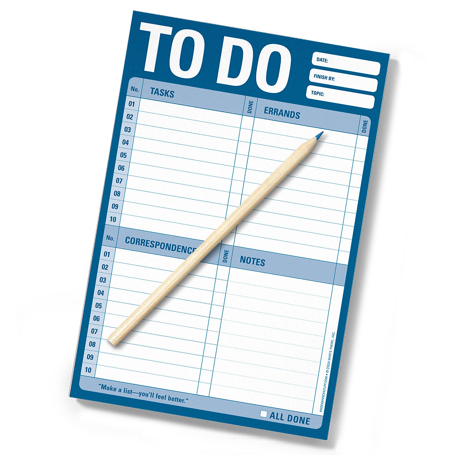 Knock Knock To Do Pad Notepad (Blue)