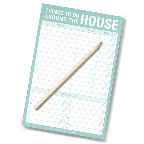 Knock Knock Pack Things to Do Around the House Pad with Magnet (Mint Green) - Knock Knock Stuff SKU 12045