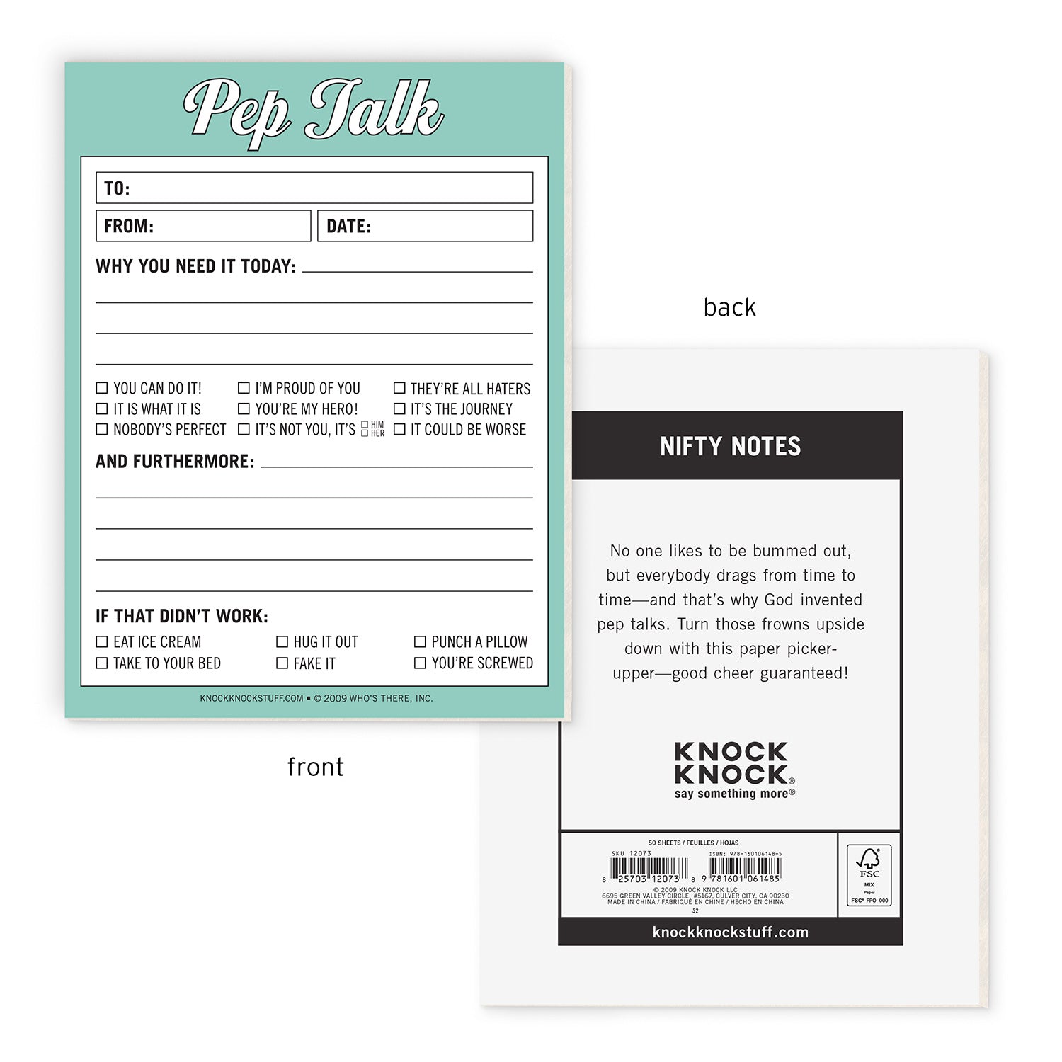 Pep Talk Nifty Note Pad