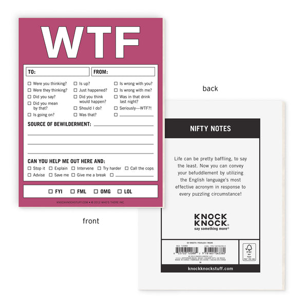 WTF Nifty Note Pad (Magenta Purple)