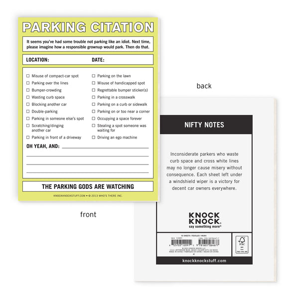 printable blank parking ticket
