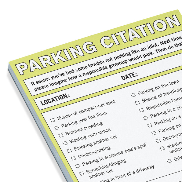 Parking Citation Nifty Note Pad