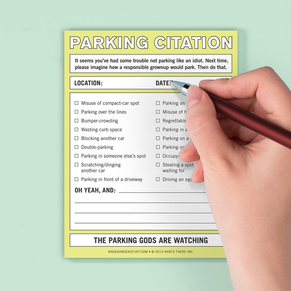 Parking Citation Nifty Note Pad