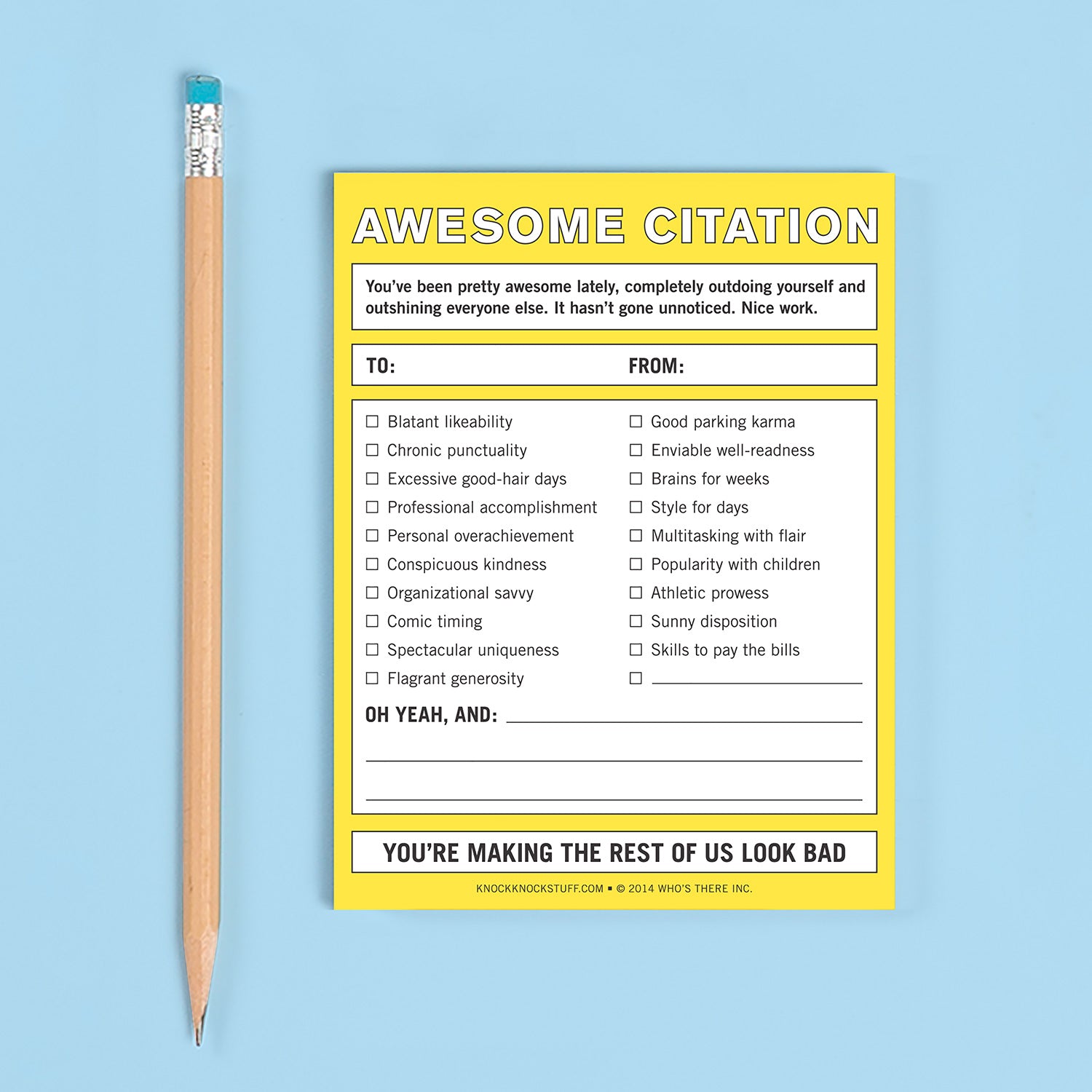 Awesome Citation Nifty Note Pad (Yellow)