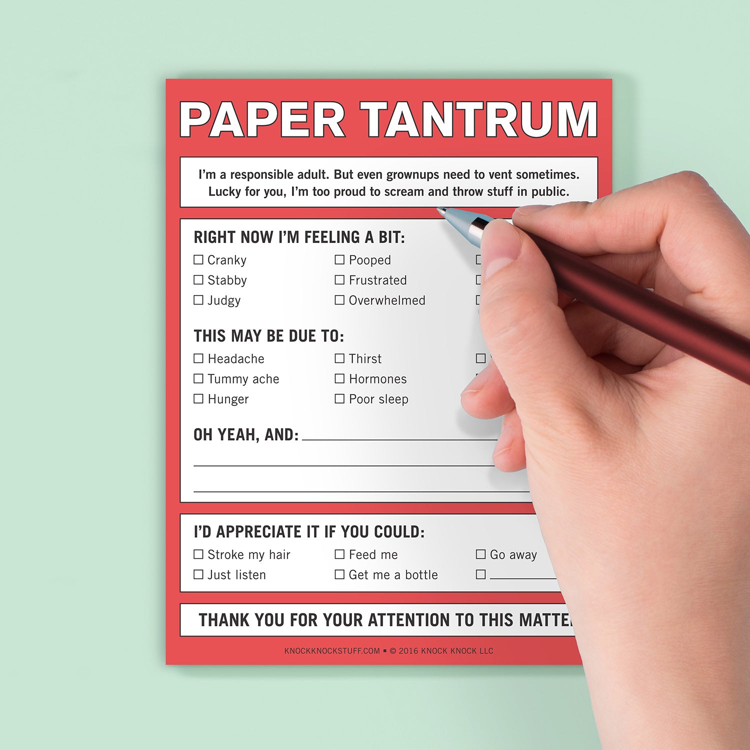 Paper Tantrum Nifty Notes Pad (Red)