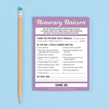 Honorary Unicorn Nifty Note Pad