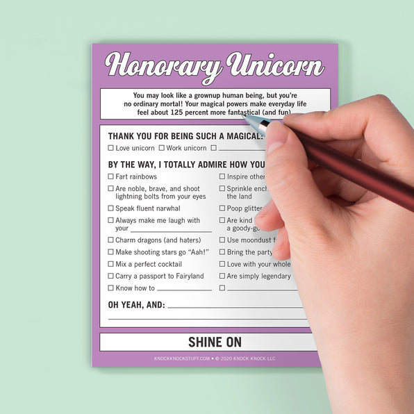 Honorary Unicorn Nifty Note Pad