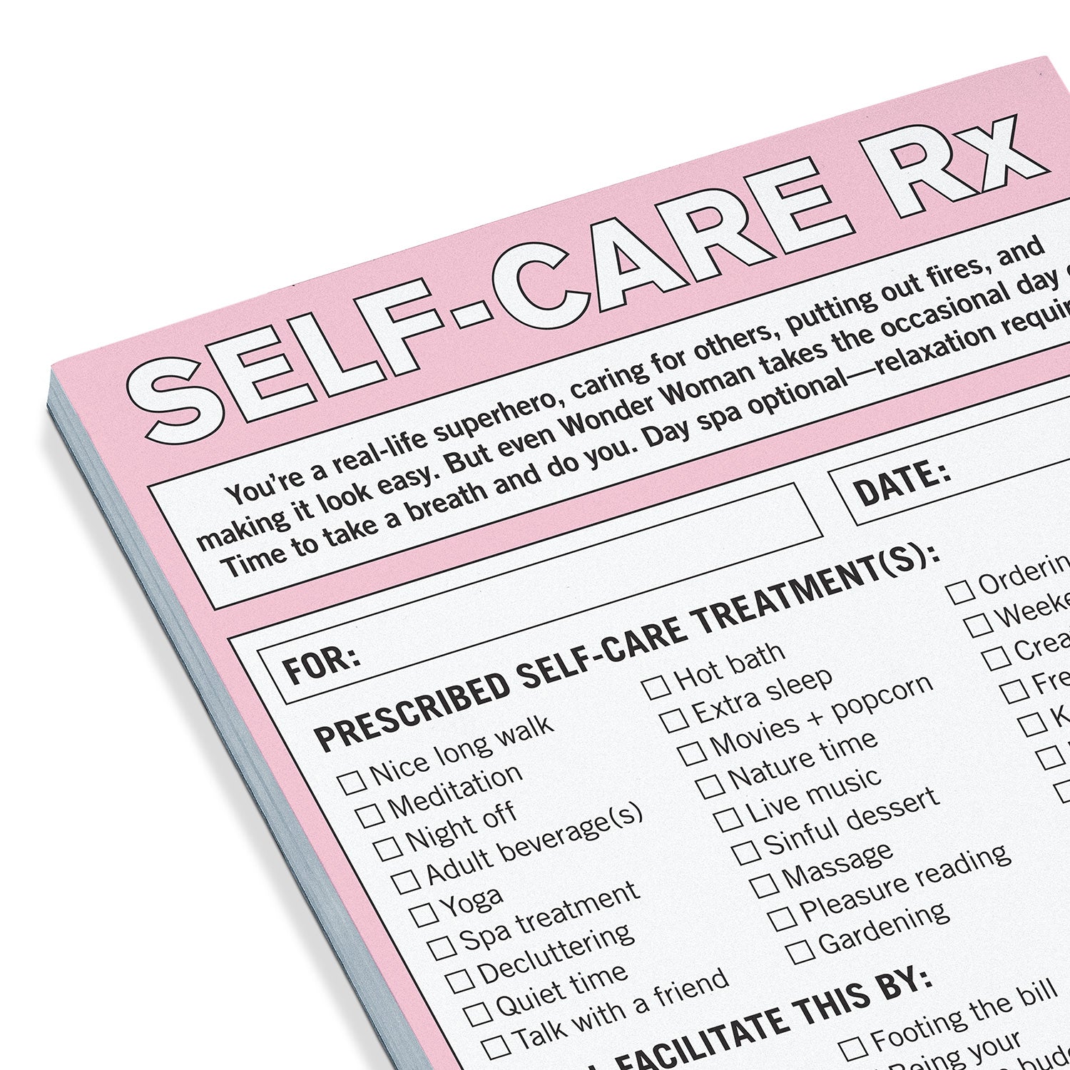 Knock Knock Self-Care RX Notepad & Self Care Gifts