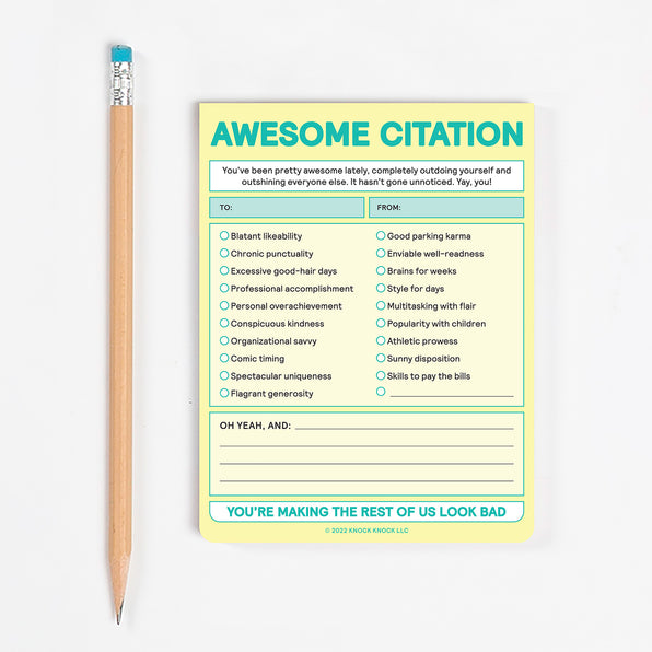 Awesome Citation Nifty Note Pad (Pastel Version)