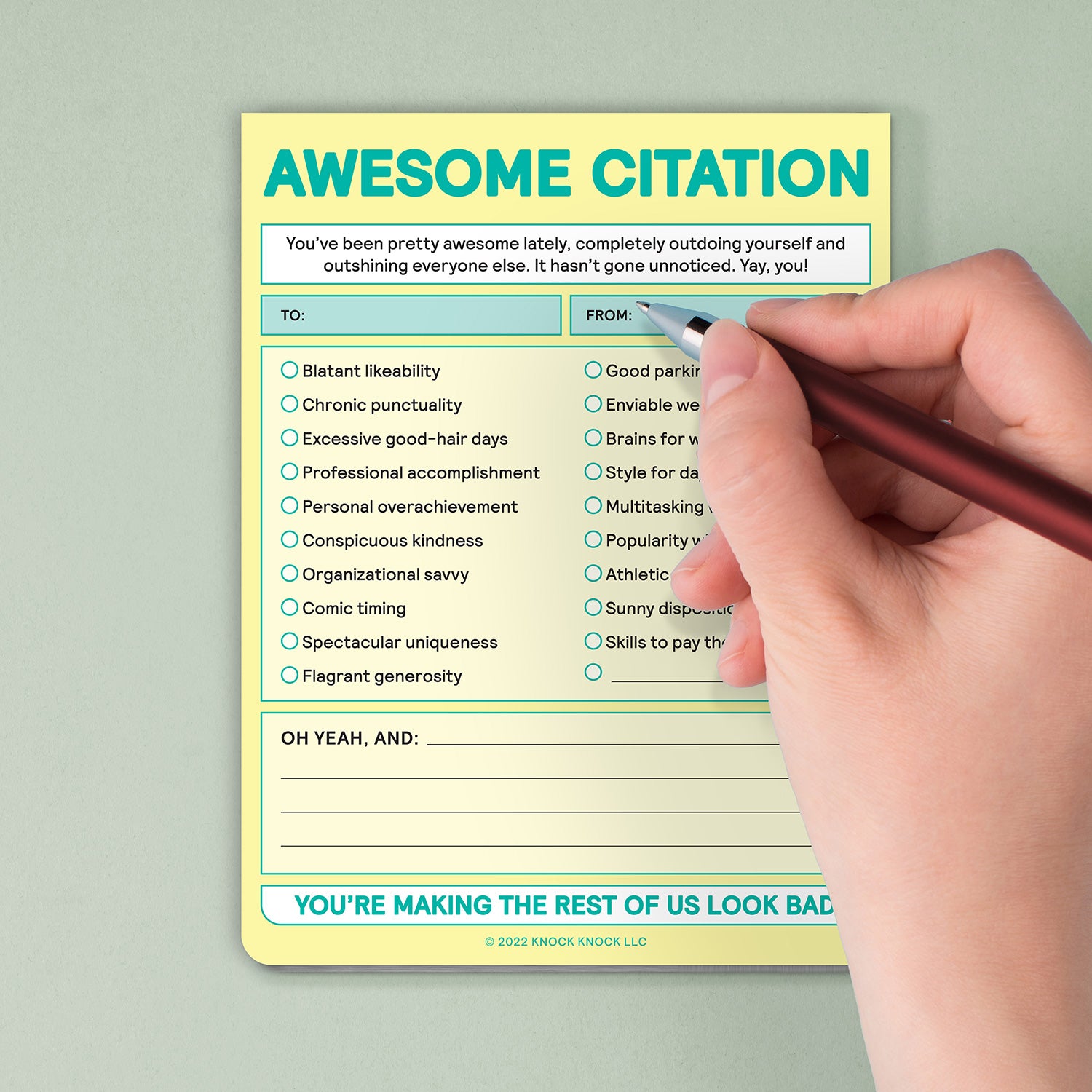 Awesome Citation Nifty Note Pad (Pastel Version)