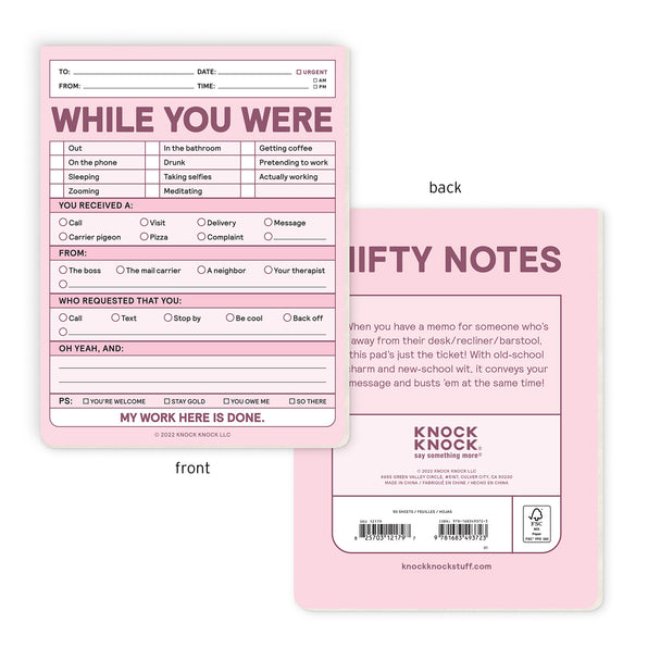 While You Were Nifty Note Pad