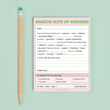 Random Note of Kindness Nifty Note Pad (Pastel Version)