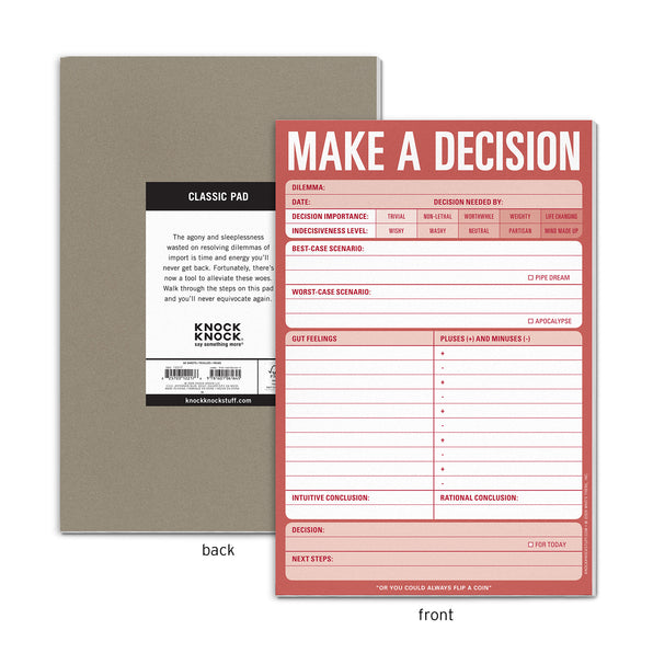 Knock Knock Make a Decision Notepad (Red)