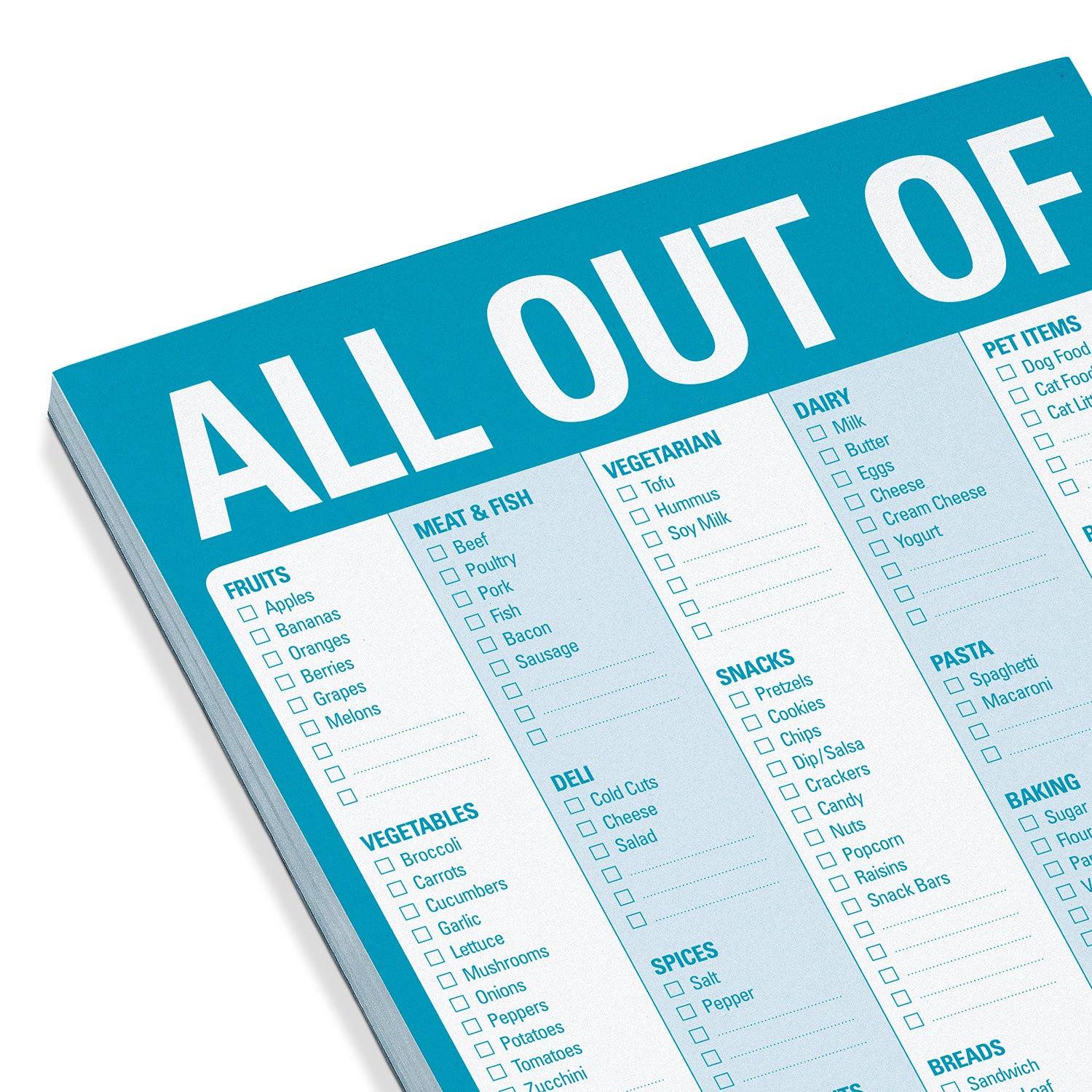 All Out Of® Pad with Magnet (Blue) by Knock Knock, SKU 12226