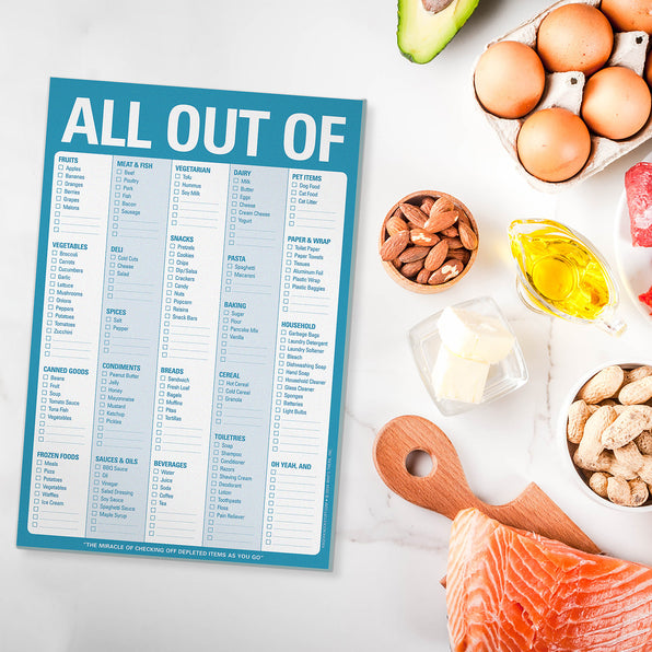 Knock Knock® All Out Of Pad Grocery List with Magnet (Blue)