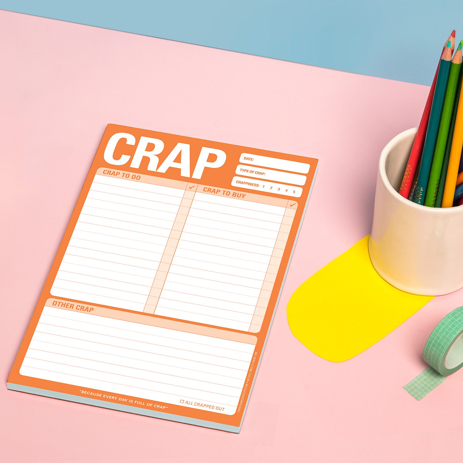 Knock Knock Crap Pad, To Do List Note Pad, 6 x 9-inches : Knock Knock:  : Office Products