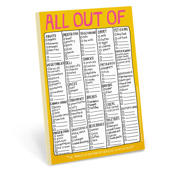 All Out Of® Pad (Hand-Lettered)