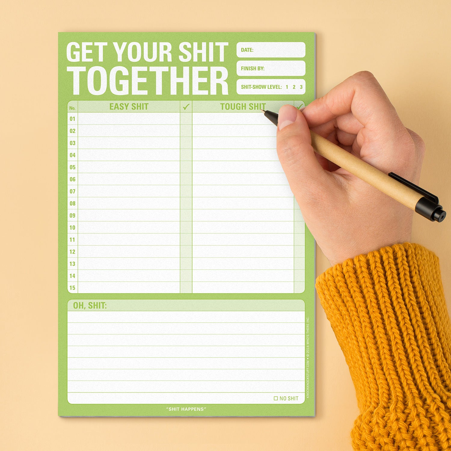 Get Your Shit Together Pad (Green) by Knock Knock, SKU: 12267