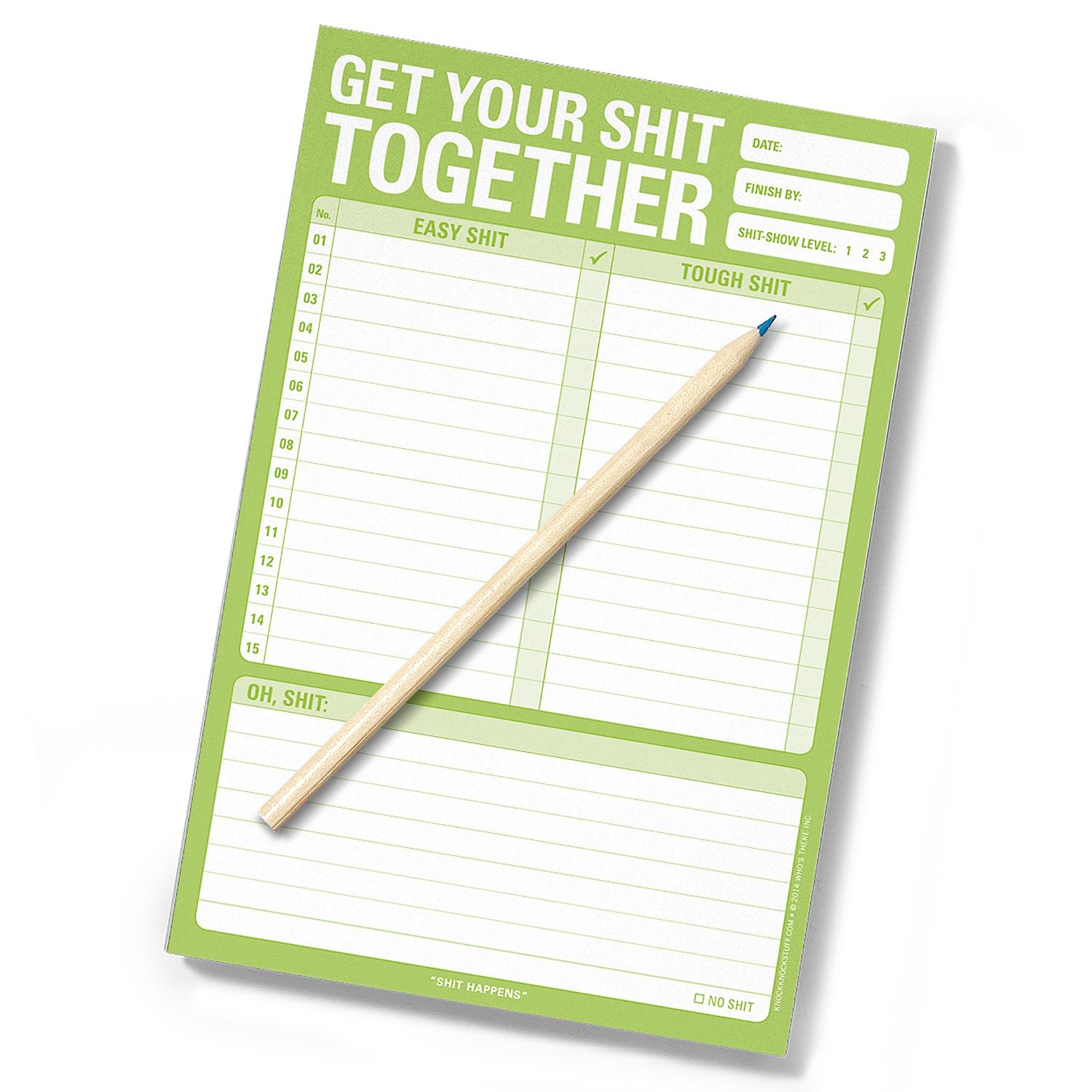 Get Your Shit Together Pad (Green) by Knock Knock, SKU: 12267