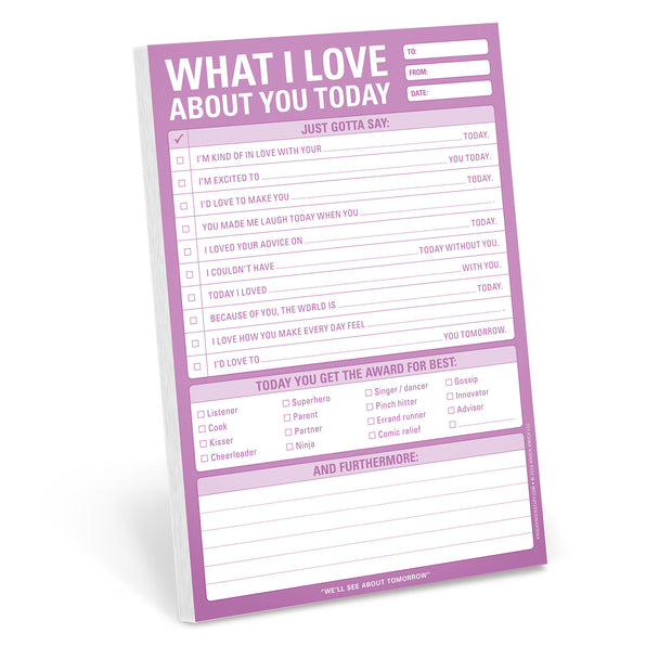 Knock Knock What I Love about You Today Notepad