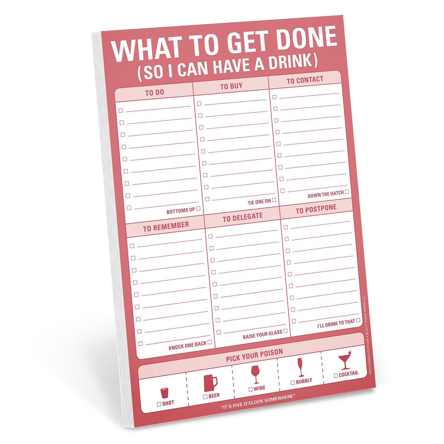 What To Get Done So I Can Have a Drink Pad (Cranberry) by Knock Knock, SKU: 12282