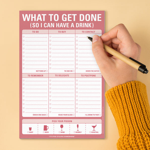 What To Get Done So I Can Have a Drink Pad (Cranberry) by Knock Knock, SKU: 12282