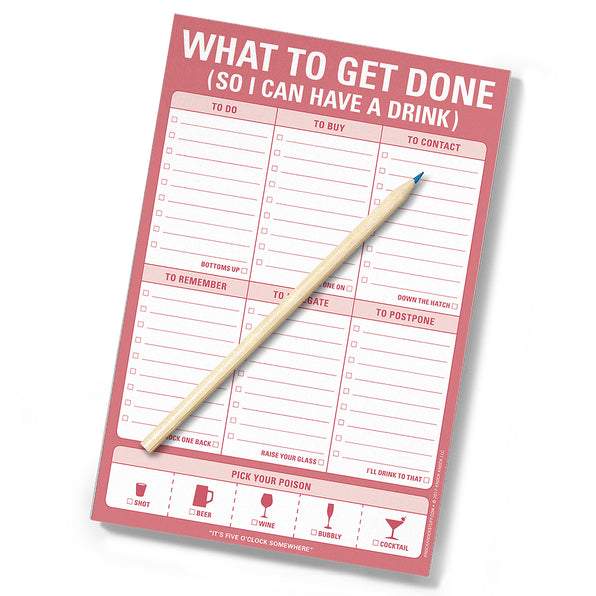 What To Get Done So I Can Have a Drink Pad (Cranberry) by Knock Knock, SKU: 12282