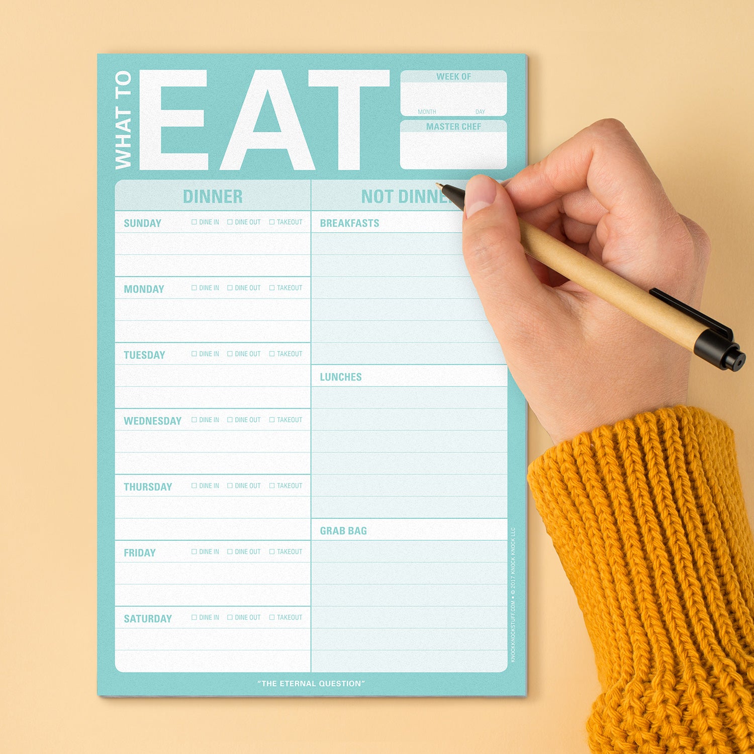 What to Eat Pad with Magnet (Mint Green) by Knock Knock, SKU: 12284