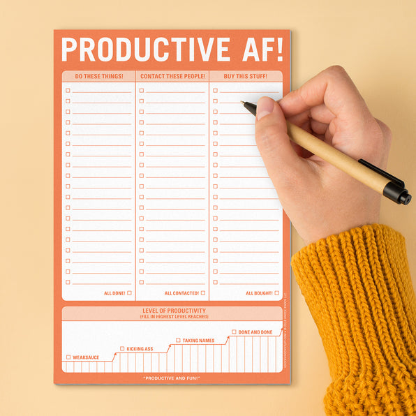 Knock Knock Productive AF! Pad Paper Notepad - Knock Knock Stuff SKU 12288