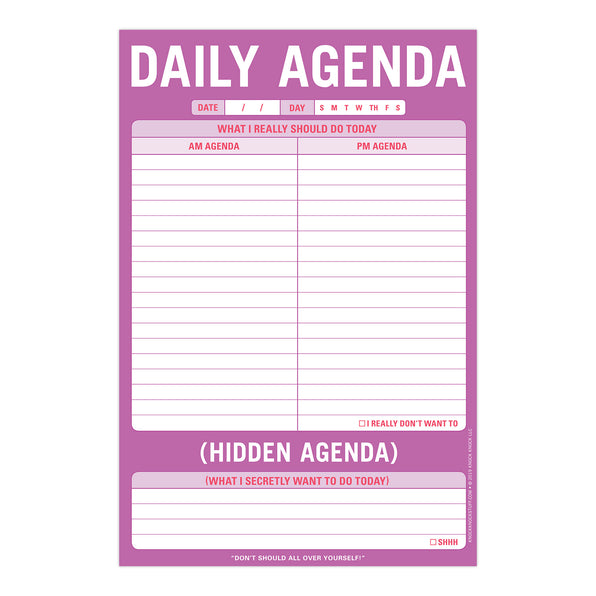 Knock Knock Daily Agenda / Hidden Agenda Pad - Knock Knock Stuff SKU 