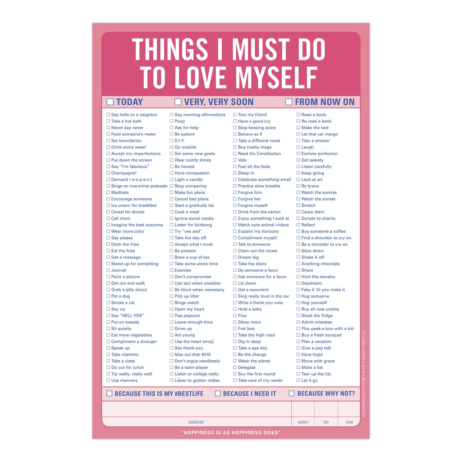 Things I Must Do to Love Myself Pad