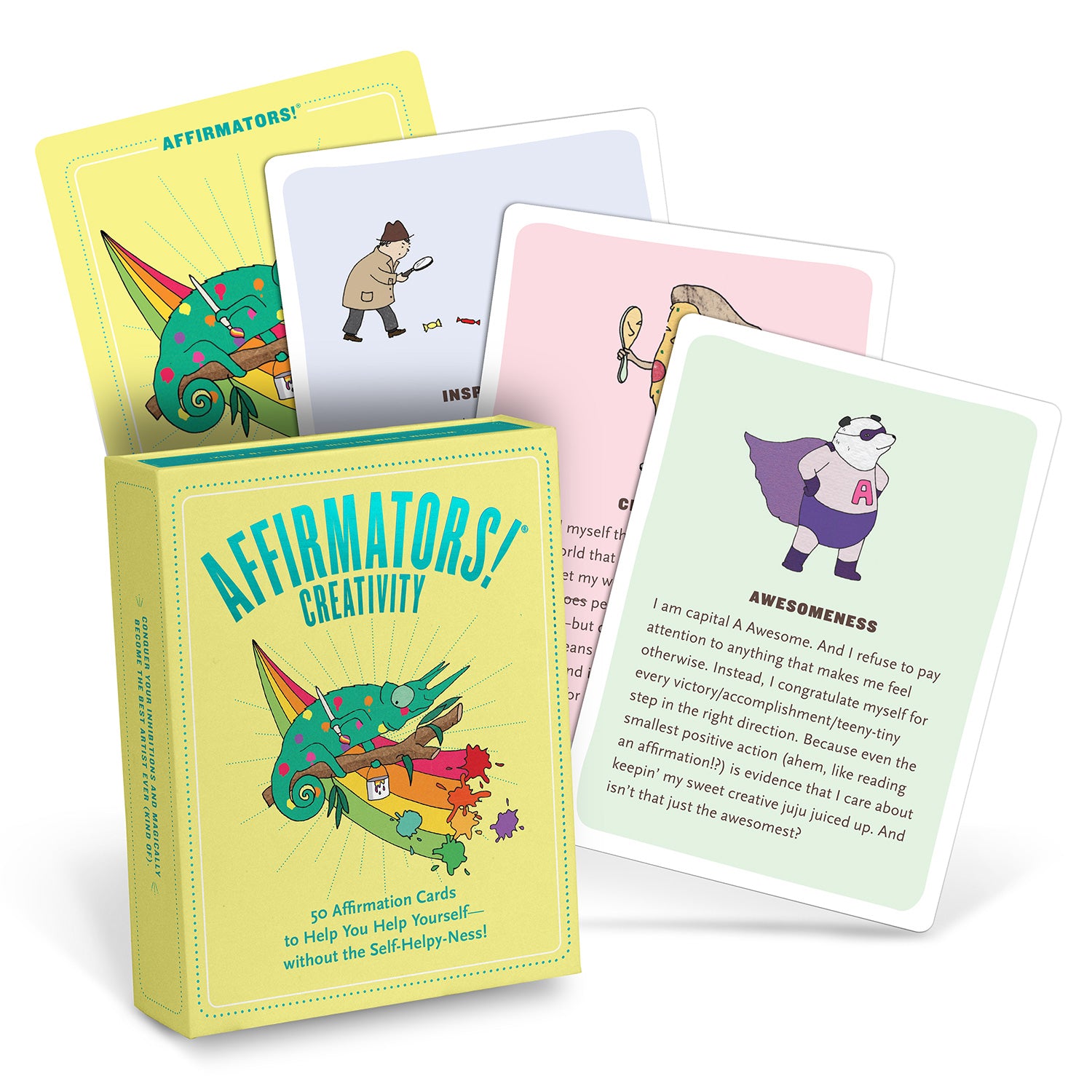 Knock Knock Affirmators!® Creativity: 50 Affirmation Cards Deck Affirmation Cards by Suzi Barrett - Knock Knock Stuff SKU 12301