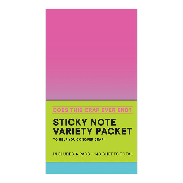 Crap Ever End? Sticky Note Variety Pack by Knock Knock, SKU 12356 (Flat)
