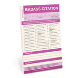 Knock Knock Badass Sticky Citation Pad Adhesive Paper Notepad - Knock Knock Stuff SKU 12496