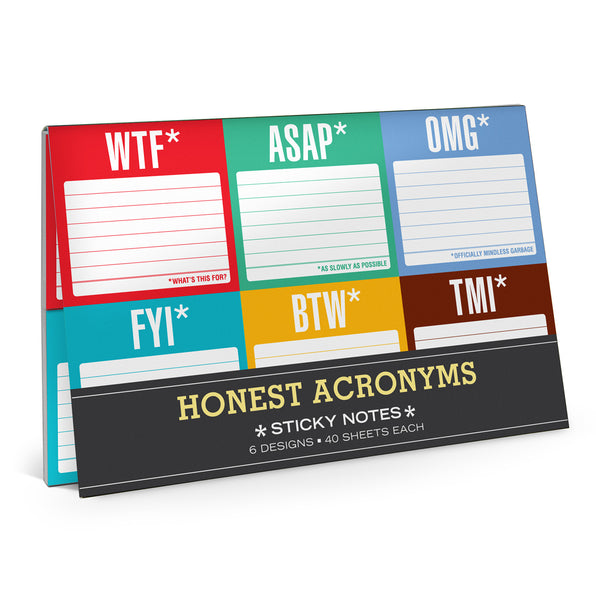 Honest Acronyms Sticky Notes Set / Packet