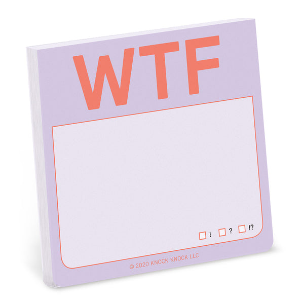 Knock Knock WTF Sticky Notes (Pastel Version) Adhesive Paper Notepad - Knock Knock Stuff SKU 12591