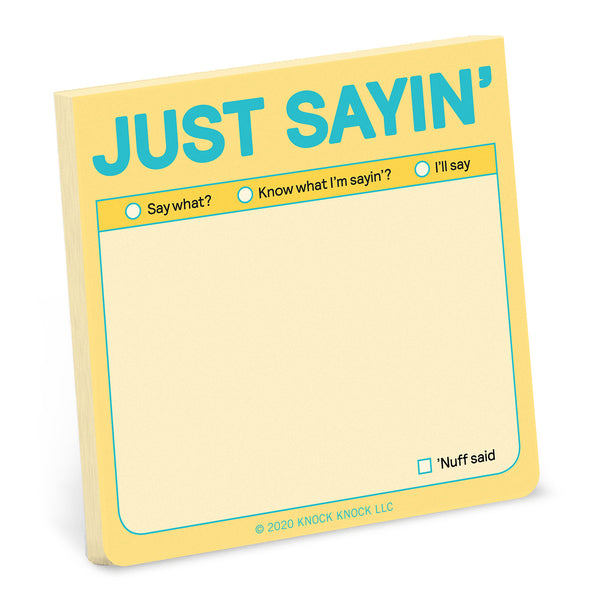Knock Knock Just Sayin’ Sticky Notes (Pastel Version) Adhesive Paper Notepad - Knock Knock Stuff SKU 12596