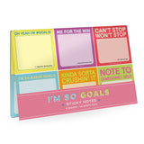 Knock Knock I’m So Goals Sticky Packet Set Adhesive Paper Notepad Set - Knock Knock Stuff SKU 12598