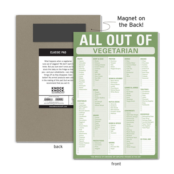 All Out Of® Pad with Magnet (Vegetarian)