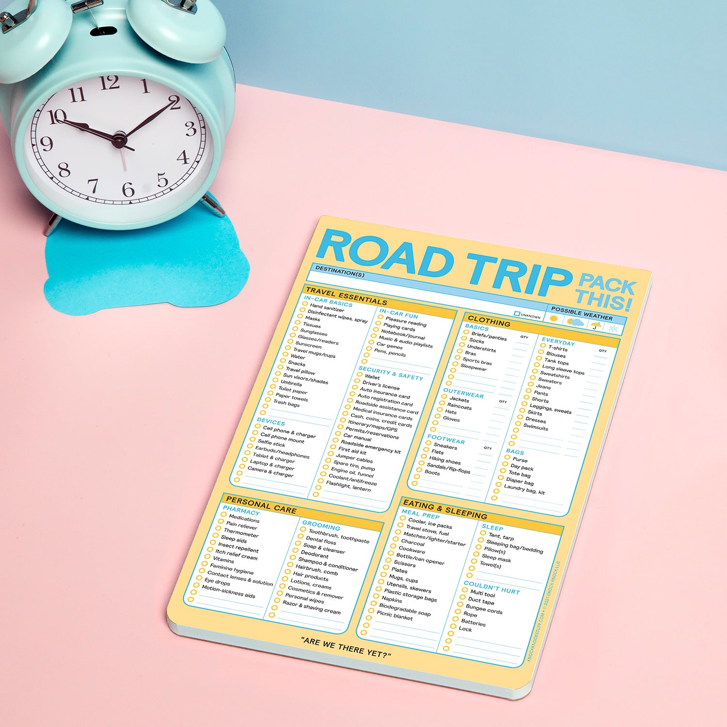 Road Trip Packing List Pad by Knock Knock, SKU: 12627