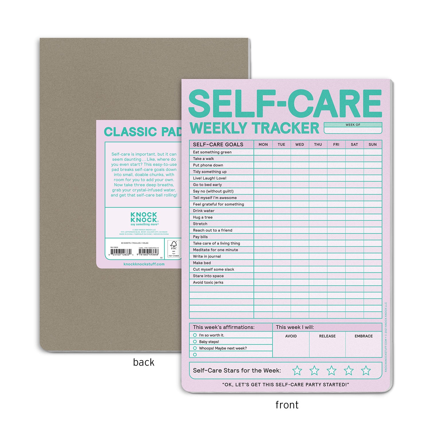 Knock Knock Self-Care Weekly Tracker Pad