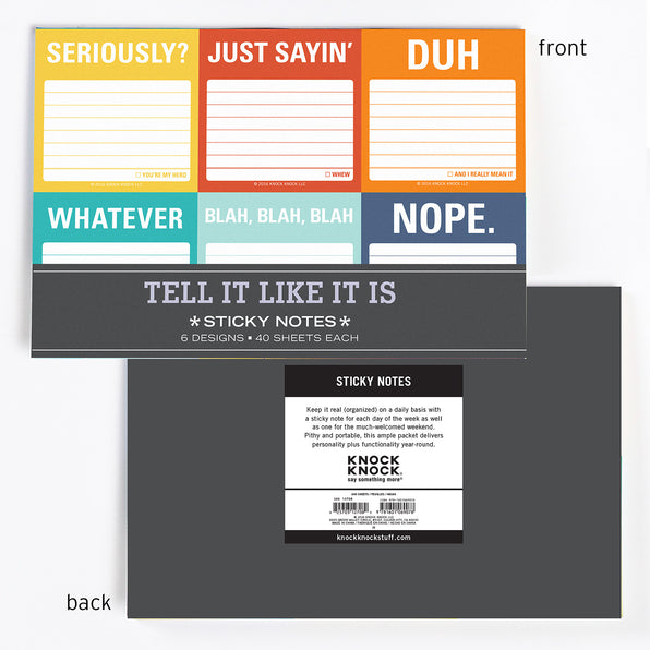 Tell It Like It Is Sticky Notes Set / Packet