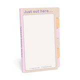 Knock Knock Just Out Here Tabbed Sticky Notes Soft cover booklet with adhesive paper notepads - Knock Knock Stuff SKU 12734