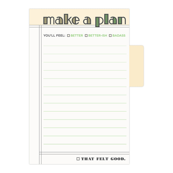 Knock Knock Make A Plan Sticky Tabs Notepad Sticky Notes / Sticky Tabs Note Pad - Knock Knock Stuff SKU 