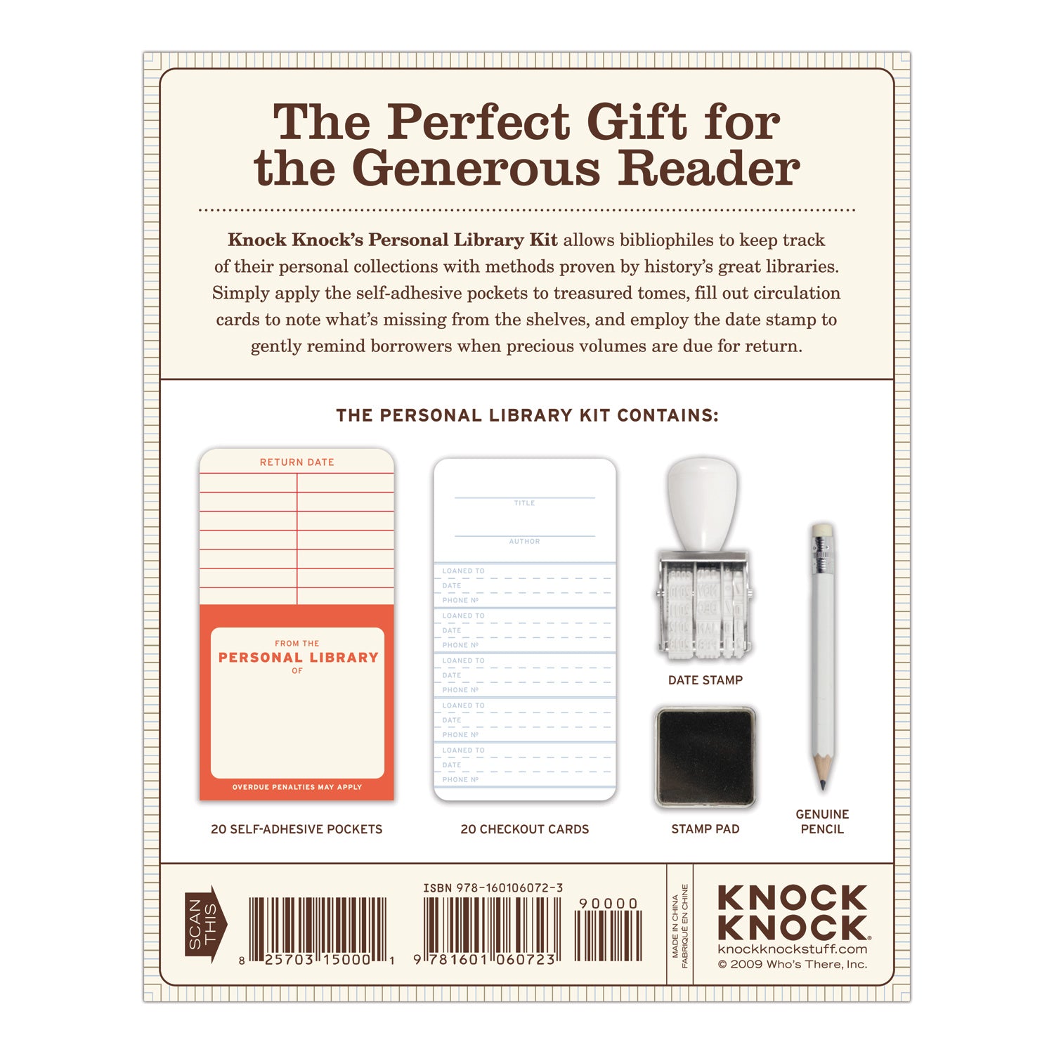Knock Knock PERSONAL LIBRARY KIT COOKBOOK EDITION KIT WITH PAPERBOARD –  Art&Science