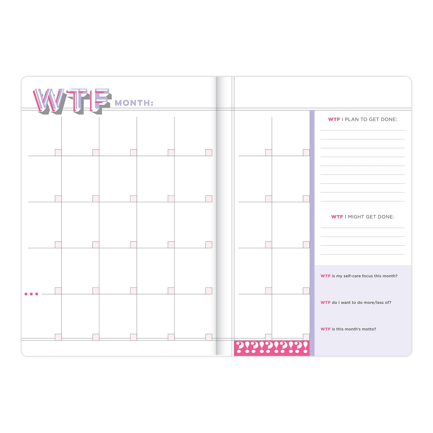 Knock Knock WTF Undated Planner & Weekly Agenda Notebook - Knock Knock Stuff SKU 