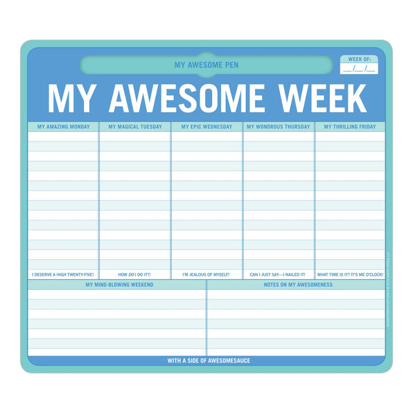 Knock Knock My Awesome Week Pen-to-Paper Mousepad Adhesive Paper Notepad - Knock Knock Stuff SKU 12614
