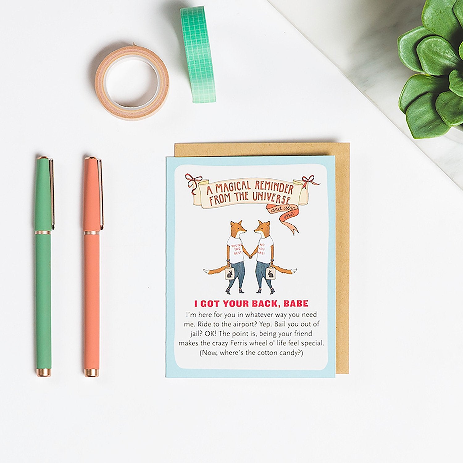 Knock Knock Got Your Back Affirmators!® Greeting Card - Knock Knock Stuff SKU 