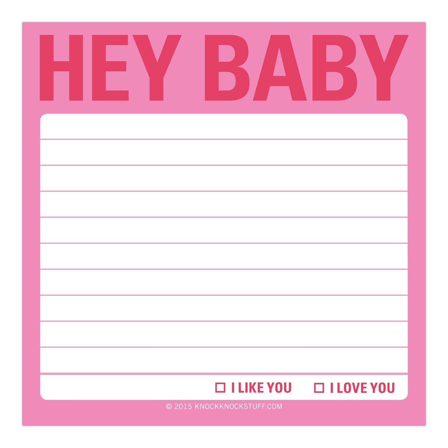 Knock Knock Hey Baby Sticky Notes - Knock Knock Stuff SKU 